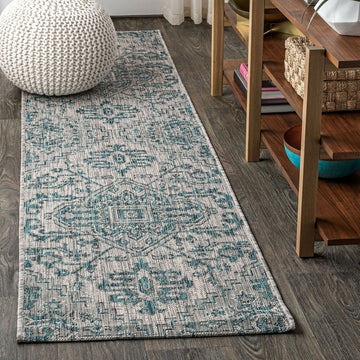 Estrella Bohemian Medallion Textured Weave Indoor/outdoor Runner Rug